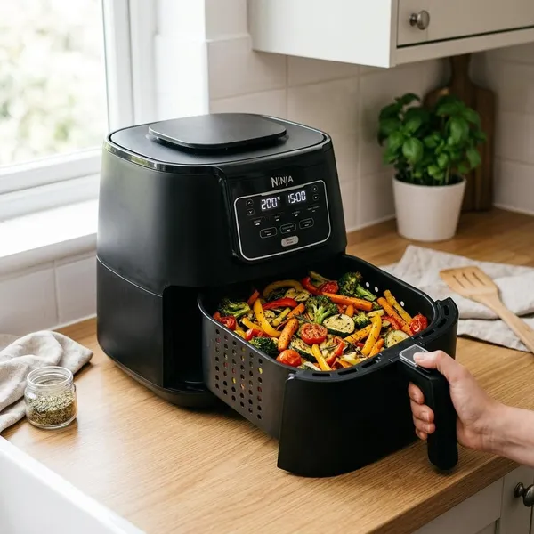 Hoe lang moet groente in de airfryer
