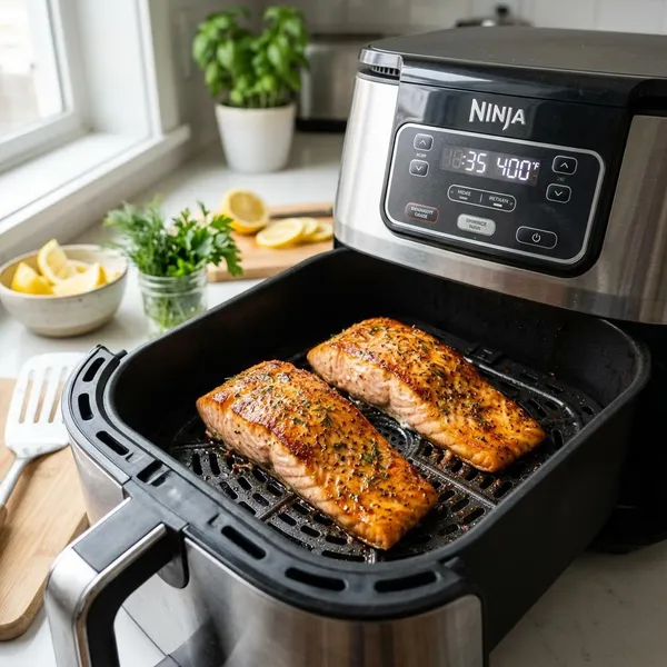 hoe lang moet zalm in de airfryer