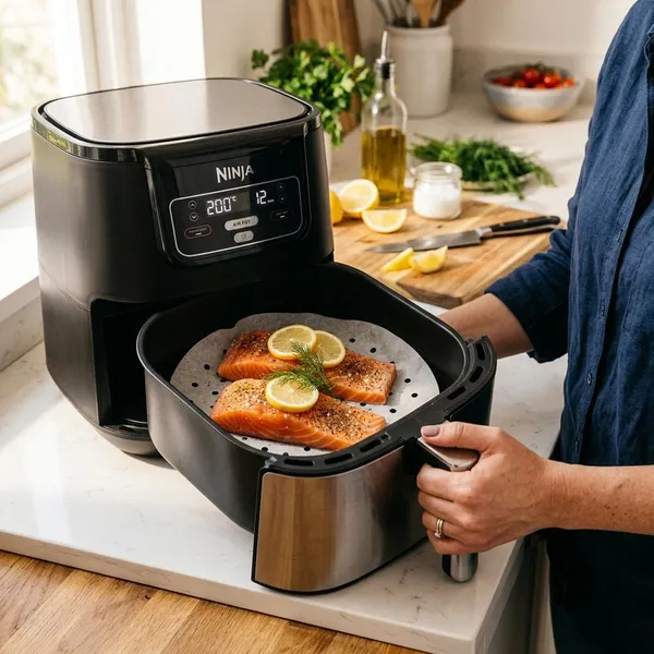 Op hoeveel graden bak je zalm in de airfryer