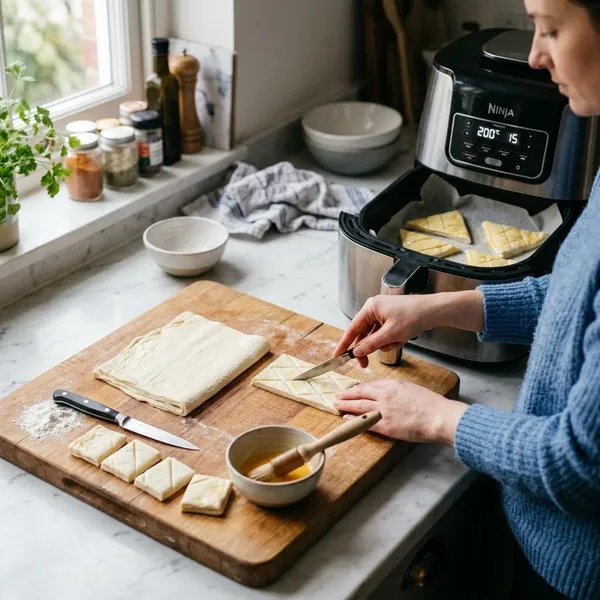 Hoe lang moet bladerdeeg in de airfryer