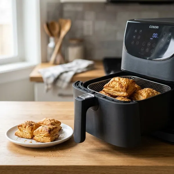 Welke bladerdeeghapjes kunnen in de airfryer