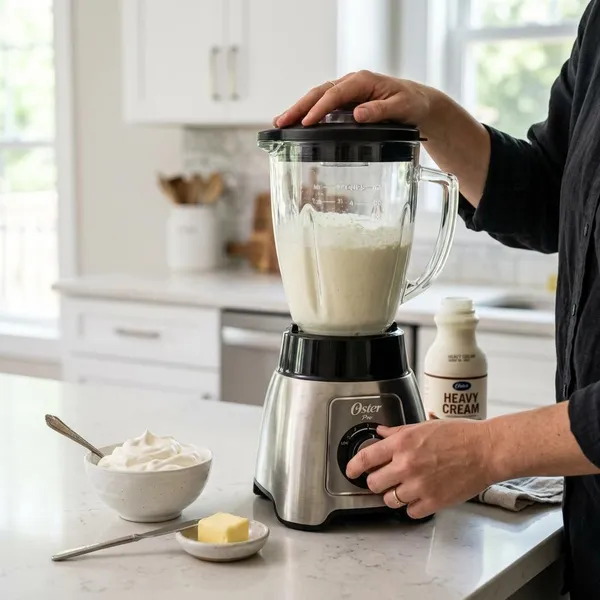 Slagroom kloppen in een blender stap voor stap